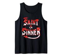 Halloween Couples Costume design Funny Couple Saint & Sinner Tank Top