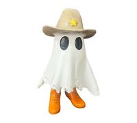 Halloween Cowboy Ghost Statue, Funny Cute Resin Cowboy Ghosts Tabletop Decor, Spooky Ghosts Figurine for Home, Party, Shelf, Gift Decoration