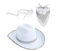 Halloween Cowboy Hat Women, Cowgirl Outfits For Women, Includes Glasses And Headscarf, Including Glasses And Headscarf, Hat Size 37 * 29 * 14cm, As Female Sexy Halloween Costumes