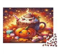 Halloween Cozy Scene Jigsaw Puzzles 1000Pc Recycled Paper for Adults Puzzle for Adults Educational Game Decompression Fun Home Activity Great Gift Idea for Gift Giving 70x50cm/1000pcs
