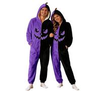 Halloween Cozy Winter Unisex Fairy Tale Costume With Pumpkin Face Print For Couples Cosplay Romance Court Style Outfit