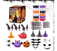 Halloween Crafts Pumpkin Set, Halloween Air Clay Fall Crafts for Kids, Educational Crafting Toys Party Favors for Holiday Travel School Students Boys Classroom Birthday Girls Christmas