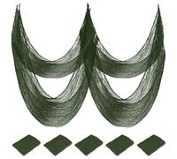Halloween Creepy Cloth 5Pcs 30x72" Halloween Cloth Coarse Mesh Fabric Cuttable Flexible DIY Friendly Creepy for Haunted House, Bar, Club, Green