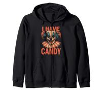 Halloween Creepy Clown I Have Candy Vintage Circus Scary Zip Hoodie