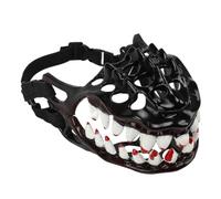 Halloween Creepy Dog Muzzle,Scary Costume with Large Teeth,Adjustable Fit