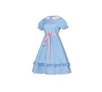 Halloween Creepy Grady Twins Costume for Women Blue Babydoll Dress The Shining Twins Costume Halloween (blue, M)