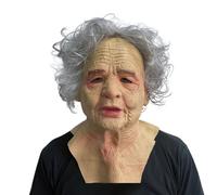 Halloween Creepy Mask, Old Man Halloween Mask Realistic Masks Full Head Silicon Mask Horror Masks For Adults Plastic Face Covering Scary Costumes for Adults Women Men (003 Woman,One Size)