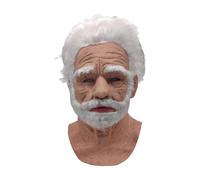 Halloween Creepy Mask, Old Man Mask Realistic Scary Masks Latex Neon Half Face Headgear Dress Up for Adults Women Men Woman (002 Man,One Size)