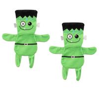 Halloween Crinkle Flatties - Frankenstein - Pack of 2 - Designed for Endless Tail-wagging Excitement - Perfect for Fetch or Cosy Cuddles - Give Your Furry Friend a Ghoulishly Good Time