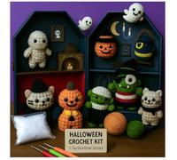 Halloween Crochet Kit, 2025 New 13-Day Countdown Calendar, with 13 Crochet Kit, Beginner Crochet kit, Handmade DIY Craft Kit for Crochet Beginners Lover