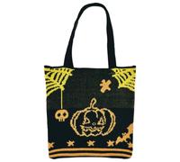 Halloween Crochet Tote Bag Large Capacity Shoulder Bag | Halloween Crochet Tote Bag Large Capacity Underarm Bag Trendy Shopping Bag polyester shoulder bag versatile design fits