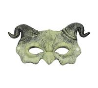 Halloween Crooked Sheep Horn Devil Skull Half Face Mask - Scary Evil Cosplay Mask with Horns, Polyurethane Costume Prop for Men & Women, Carnival Party & Halloween