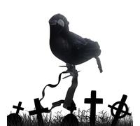 Halloween Crow Depoy - Costume Accessory with Elastic Band, Decoration | Stary Bird Statue for Haunted Yard Garden Tombs Tombs Party Display Cosplay Party in ple