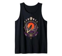 Halloween Crow Moon Phase Star Badge Night Sky Raven Art Tank Top