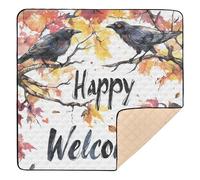 Halloween Crow Welcome Design Soft Thick Baby Playmat for Floor Portable Activity Gym Mat for Babies Infants Toddlers, 50'' x 50''