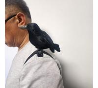 Halloween Crows Artificial Feathered Crows Realistic Raven Birds Decorations Animal Ornament Spooky Black Feather Crow Bird for Halloween Party Prop Indoor Outdoor Home Garden Decoration Model B