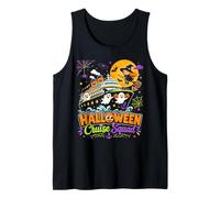 Halloween Cruise Squad Whimsical Cartoon Ghosts Witch Ship Tank Top