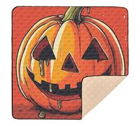 Halloween Crying Pumpkin Large Non-Slip Baby Gym & Activity Mat for Floor Lightweight Padded Play Mat for Babies Infants Toddlers, 50'' x 50''