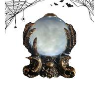 Halloween Crystal Ball - Skeleton Hand Stand Gothic Psychic Lamp, Creepy Light Ornament, Spooky Spirit Globe, Horror Table Decoration | Haunted House Display for Indoor Outdoor Bar Living Room Kitchen