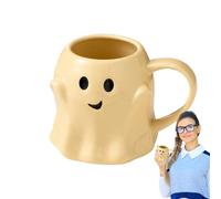 Halloween Cup - 440ml Novelty Ghost Mug - Reusable Tea Cups for Daily Routine Party College Book Club Meetings Holiday Dorm Room Game Night