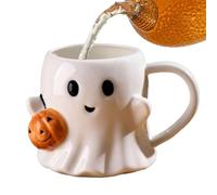 Halloween Cup - Spooky Ghost Printed Mug, Seasonal Ceramic Drink Holder | Cute Theme Drinkware with Firm Handle for Hot Chocolate, Tea, Coffee, Gift Moments, Holiday Vibe