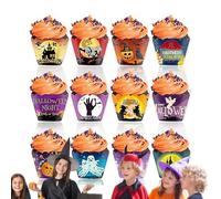 Halloween Cupcake Liners - Holiday Cake Decor,Scary Cupcake Decoration for Halloween Baby Shower Graduation Celebration Party Wedding Birthday Haunted House