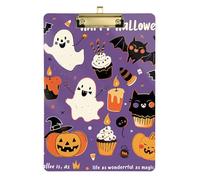 Halloween Cupcake & Spooky Elements Pattern ifr clipboard Waterproof for Nurses Home Contractor Size 9 x 12