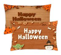 Halloween Cushion Covers 50x70cm Autumn Cushions 50 x 70 Pillow Cases Set of 2 Decorative Pillows with Invisible Zipper,Velvet Breathable,Durable Fade-Resistant,Autumn Bed Decor Living Room Sofa,156-j