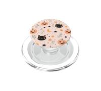 Halloween Cute Black Cat Jack-o-Lantern Candy Corn Autumn PopSockets PopGrip for MagSafe