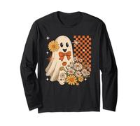 Halloween Cute Boo Ghost Floral Flowers Costume Family Kids Long Sleeve T-Shirt