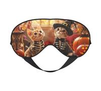 Halloween Cute Cat and Dog k Sleep Mask, Eye Masks for Sleep Double-Sided, Sleep Masks for Women Men, Blackout Eye Covers for Sleeping, Travel