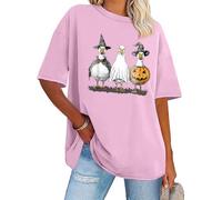 Halloween Cute Duck Ghost Shirt Farmer Duck Lover Tee Ducks Ghost T-Shirts Pink