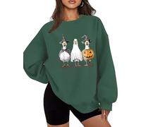 Halloween Cute Duck Ghost Sweatshirt Farmer Duck Lover Shirts Ducks Ghost Hoodie Green