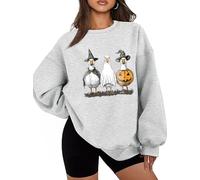 Halloween Cute Duck Ghost Sweatshirt Farmer Duck Lover Shirts Ducks Ghost Hoodie Grey