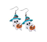 Halloween Cute Ghost Book Bag Mushroom Drop Wooden Dangle Earrings Cartoon Coffee Cup for Women Smile Funny Creative Earrings Cutie Party Horror Thick Thighs Trick, Wood, wood