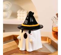 Halloween Cute Ghost Ceramic Coffee Mug with Witch Hat Lid, Halloweens Ghosts Mug, Gift for Kids, Cute Ceramic Ghost Pattern Ghostface Mug Coffee Cup Halloween Decorations (A1)