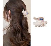 Halloween Cute Ghost Hair Claw Clips Glitter White Ghost Hair Clips for Thick or Thins Hair Halloween Ghost Hair Jaw Clips Hold Shark Claw Clips Acrylic Design Non Slips Hair Accessories for Women