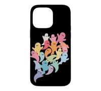 Halloween Cute Ghost Multicolor Rainbow Minimalist Pattern Case for iPhone 14 Pro Max