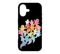 Halloween Cute Ghost Multicolor Rainbow Minimalist Pattern Case for iPhone 17