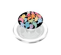 Halloween Cute Ghost Multicolor Rainbow Minimalist Pattern PopSockets PopGrip for MagSafe