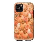Halloween Cute Ghost Peach Pumpkin Flower Watercolor Fall Case for iPhone 11 Pro