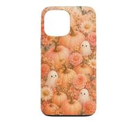 Halloween Cute Ghost Peach Pumpkin Flower Watercolor Fall Case for iPhone 13 Pro Max