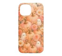 Halloween Cute Ghost Peach Pumpkin Flower Watercolor Fall Case for iPhone 15
