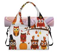 Halloween Cute Owl Sports Duffel Bag for Women Men Halloween Weekend Overnight Bag with Shoe Compartment Shoulder Tote Luggage Bag for Yoga Gym Travel