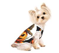 Halloween Cute Pumpkin Print Dog Lightweight Shirt,Summer Cool Breathable Dog t Shirts,Pet Sleeveless Stretchy Clothes