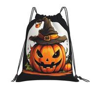 Halloween Cute Pumpkin Print Unisex Drawstring Bag Waterproof Drawstring Backpack Large String Backpack For Travel Yoga Hiking