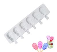 Halloween Cute Skull Shape Popsicle Molds,Ice Cream Mould DIY Popsicle Maker Homemade Popsicle Silicone Molds,Silicone Halloween Skull for DIY Homemade Kids Adults