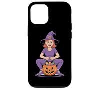 Halloween Cute Witch With Jack O Lantern Candy Case for iPhone 12/12 Pro