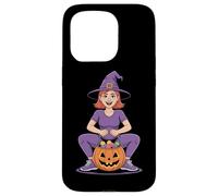 Halloween Cute Witch With Jack O Lantern Candy Case for iPhone 15 Pro