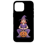Halloween Cute Witch With Jack O Lantern Candy Case for iPhone 16 Pro Max